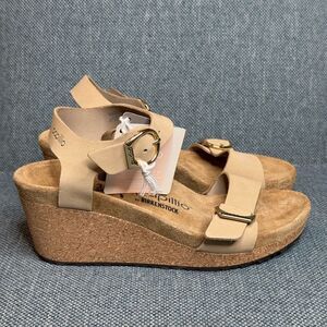 Birkenstock Women’s Papllio Soley Sandcastle Nubuck Wedge  Sandals size 7